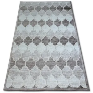 Dywany Lusczow Kusový koberec ACRYLOVY YAZZ 3766 tmavě béžový / hnědý trellis, velikost 240x330