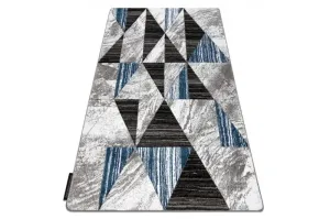 Dywany Lusczow Kusový koberec ALTER Nano trojúhelníky modrý, velikost 280x370
