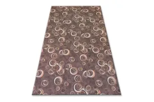 Dywany Lusczow Kusový koberec DROPS Bubbles hnědý, velikost 100x200