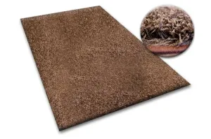 Dywany Lusczow Kusový koberec SHAGGY Izebelie 5cm hnědý, velikost 300x300