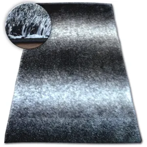 Dywany Lusczow Kusový koberec Shaggy SPACE 3D WILL černý / šedý, velikost 120x170