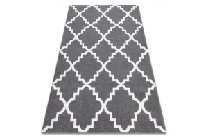 Dywany Lusczow Kusový koberec SKETCH Danny šedý /bílý trellis, velikost 240x330