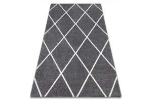 Dywany Lusczow Kusový koberec SKETCH JACK šedý  / bílý trellis, velikost 280x370