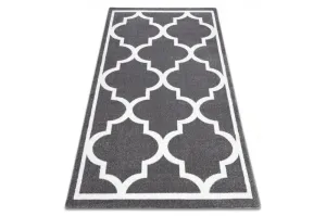 Dywany Lusczow Kusový koberec SKETCH KIERAN šedý  / bílý trellis, velikost 140x190