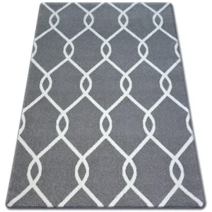 Dywany Lusczow Kusový koberec SKETCH MARK šedý / bílý trellis, velikost 240x330