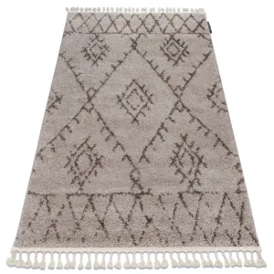 Dywany Lusczow Kusový shaggy koberec BERBER FEZ béžový, velikost 160x220