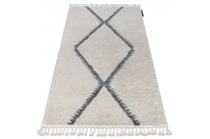 Dywany Lusczow Kusový shaggy koberec BERBER MEKNES krémový, velikost 160x220
