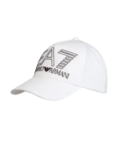 Čepice EA7 Emporio Armani bílá barva, s aplikací