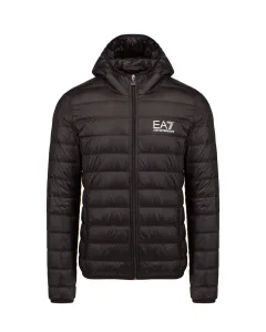 Péřová bunda EA7 Emporio Armani pánská, černá barva, přechodná #1583027