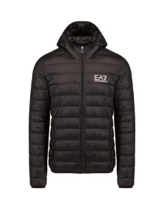 Péřová bunda EA7 Emporio Armani pánská, černá barva, přechodná #1583028