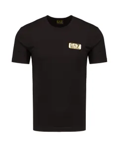 Bavlněné tričko EA7 Emporio Armani černá barva, s aplikací #1574552