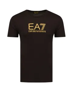 Bavlněné tričko EA7 Emporio Armani černá barva, s aplikací #1582738