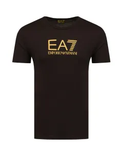 Bavlněné tričko EA7 Emporio Armani černá barva, s aplikací #1582739