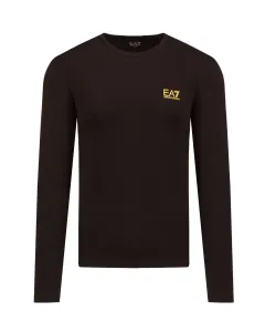 Tričko s dlouhým rukávem EA7 Emporio Armani černá barva, s potiskem #1582768