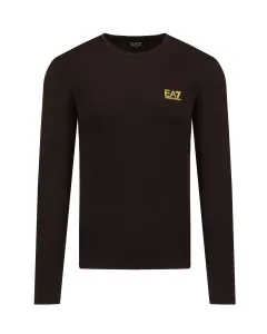 Tričko s dlouhým rukávem EA7 Emporio Armani černá barva, s potiskem #1582769