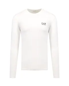 Tričko s dlouhým rukávem EA7 Emporio Armani bílá barva, s potiskem #1582627