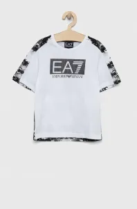 Dětské bavlněné tričko EA7 Emporio Armani bílá barva #5008532