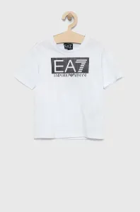 Dětské bavlněné tričko EA7 Emporio Armani bílá barva, s potiskem #4292605