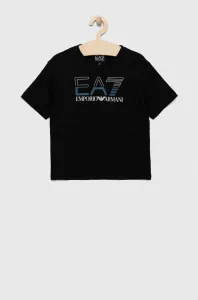 Dětské bavlněné tričko EA7 Emporio Armani černá barva, s potiskem #4298772