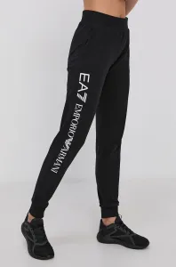 Kalhoty EA7 Emporio Armani dámské, černá barva, hladké #5795877