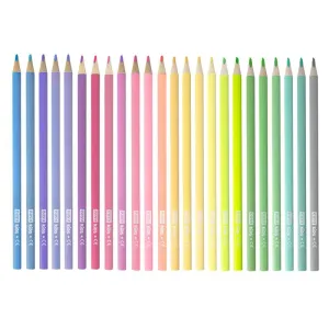 EASY - Trojhranné pastelky, 24 ks/sada, pastelové barvy