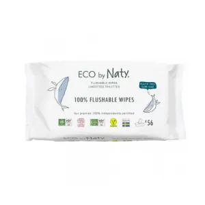 Eco by Naty Vlhčené ubrousky splachovatelné bez vůně ECO - výhodné balení 3 x 56 ks