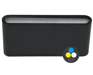 Ecolite Černé tenké fasádní LED svítidlo oválné 2x 6W IP65 CCT ZFP12-CR