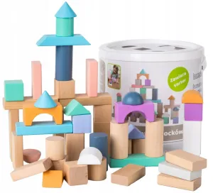 ECOTOYS Dřevěné kostky Eco Toys 50 ks