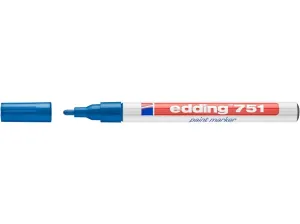 Popisovač Edding 751 lakový modrý válcový hrot 1-2mm