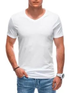 Pánské tričko s výstřihem do V EM-TSBS-0101 bílé