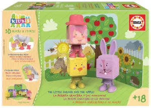 Skládačka Kiubis 3D Blocks & Stories The Little Farmer and the Apples Educa 3 figurky od 24 měsíců