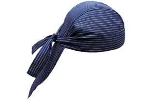 EGOCHEF Kuchařský šátek na hlavu EGOchef - Modré jemné bílé pásy
