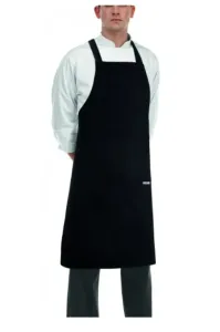 Kuchařská zástěra EGOchef ke krku s kapsou - Černá 85x90 ​​cm