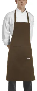 Kuchařská zástěra EGOchef ke krku s kapsou hnědá 90x70 cm