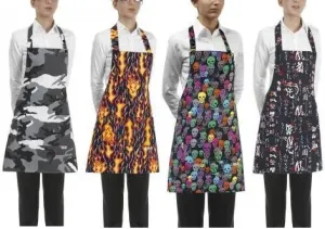 Kuchařská zástěra ke krku EGOchef DÁMSKA s kapsou - různé vzory Japonské vzory