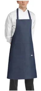 Kuchařská zástěra ke krku EGOchef s kapsou - JEANS 70x90 cm