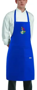 Kuchařská zástěra ke krku EGOchef TIROL s kapsou modrá