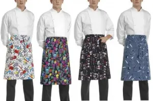 Kuchařská zástěra nízká s kapsou EGOchef - různé vzory čínske vzory