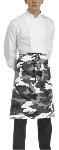 Kuchařská zástěra nízká s kapsou EGOchef - vzor maskáče
