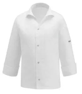 EGOCHEF Kuchařský rondon EGOchef VIP s košilovým střihem UNISEX - bílý - 100% bavlna - dlouhý rukáv XL