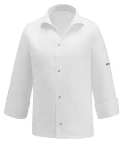 EGOCHEF Kuchařský rondon EGOchef VIP s košilovým střihem UNISEX - bílý - 100% bavlna - dlouhý rukáv XS