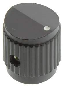 Ehc (Electronic Hardware) 2E2B Knob, Round Skirted W/dot, 22.86Mm, Blk