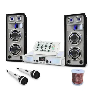 Electronic-Star DJ set Polar Bear, mix pult, zesilovač, reproduktory, 2200W