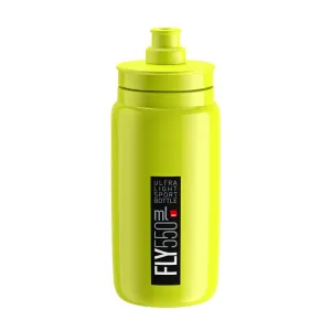 Elite Cyklistická láhev na vodu FLY YELLOW FLUO black logo 550 ml