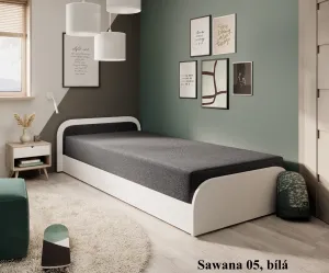 Artelta Jednolůžková postel PARYS bílá | 80 x 190 cm Barva: Levá / Sawana 05