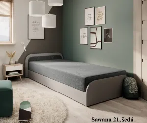 Artelta Jednolůžková postel PARYS šedá | 80 x 190 cm Barva: Levá / Sawana 21