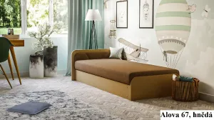 Artelta Jednolůžková postel PARYS hnědá | 80 x 190 cm Barva: Alova 67, Provedení: levé