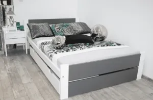 Elvisia Manželská postel LEA s roštem | 140 x 200 cm Barva: Šedá