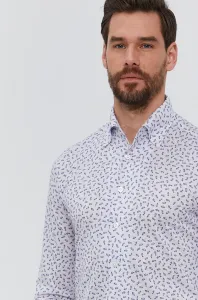 Bavlněné tričko Emanuel Berg pánské, slim, s límečkem button-down