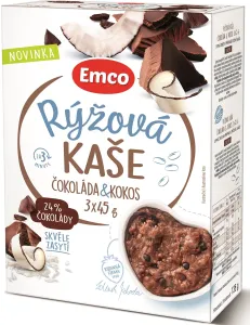 Emco Rýžová kaše čokoláda & kokos, 3 × 45 g
